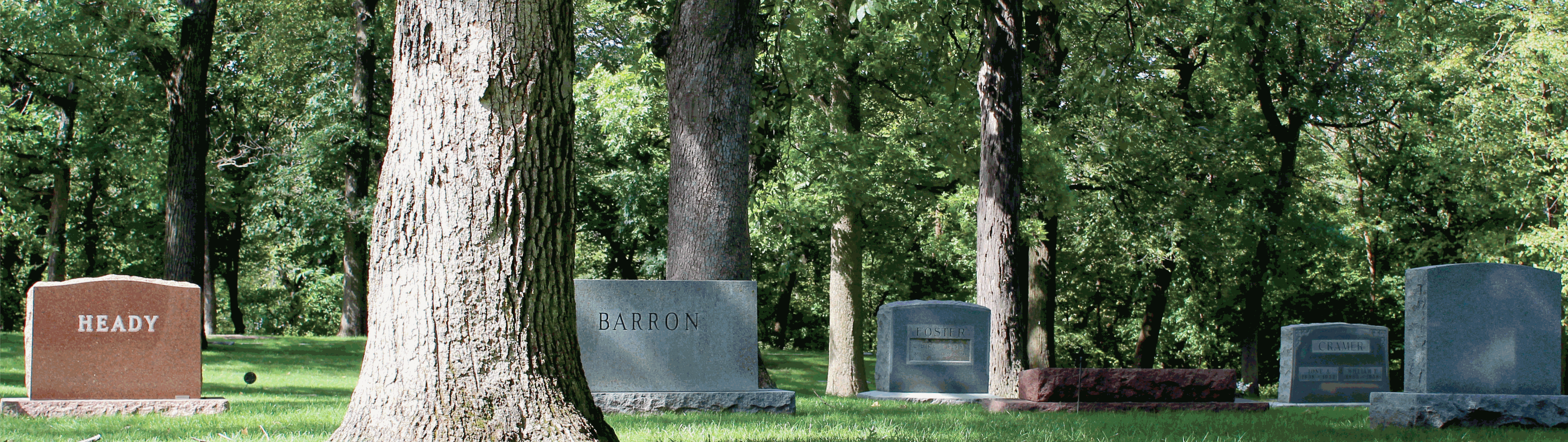 headstones in the cemetery